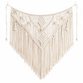 Makramee Wandbehang 90 x 100 cm Baumwolle Creme Boho Fransen