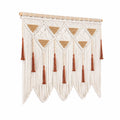 Makramee Wandteppich 100 cm x 100 cm Baumwolle Beige Braun Boho Wanddekoration