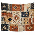 Wandteppich 150 x 130 cm Textilgewebe Beige Rostbraun Schwarz mit geometrischem Muster